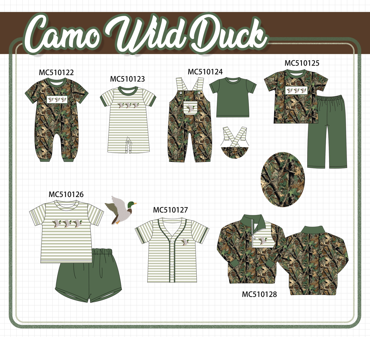 PO69 Camo duck embroidery collection- closing 10/27 - eta early march