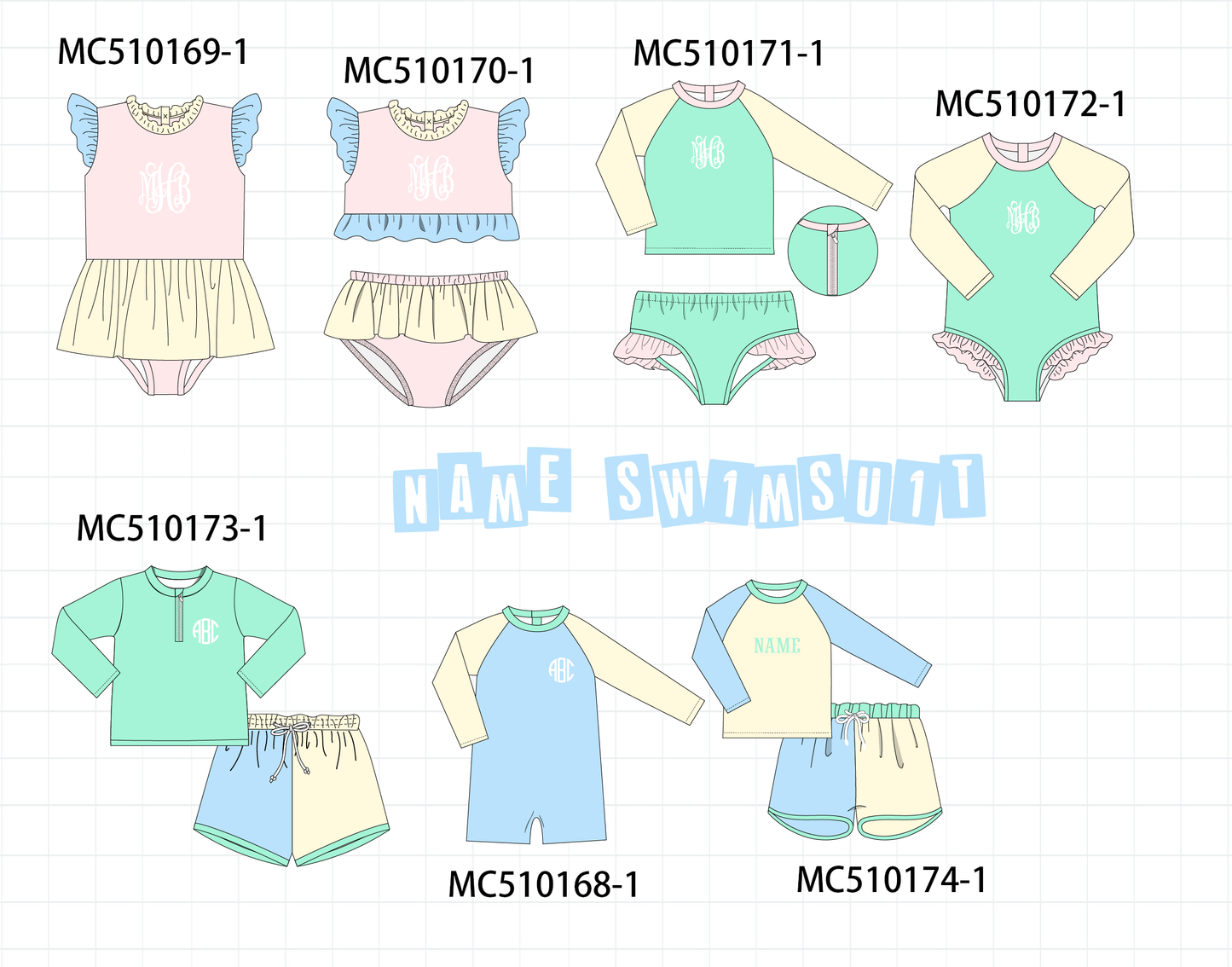 PO69 Colors blocks monogram embroidery collection 1- closing 10/27 - eta early march