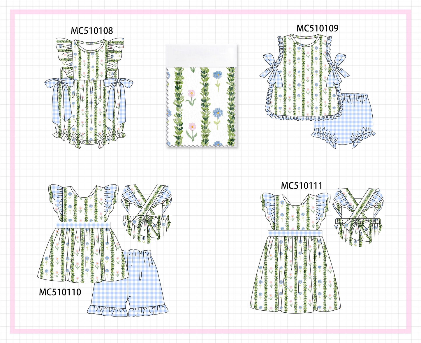 PO69 Green floral print ruffle collection- closing 10/27 - eta early march