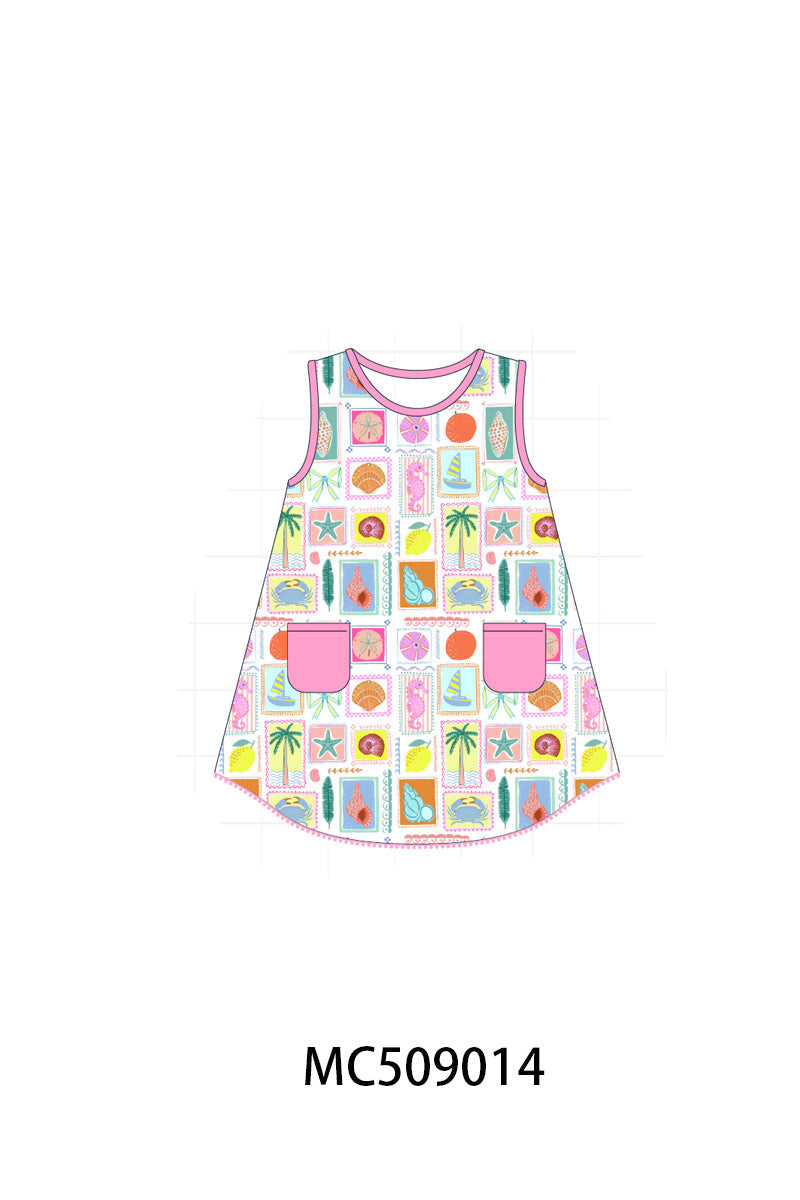 PO65 Pink enjoy beach print collection - closing 9/15- ETA late January