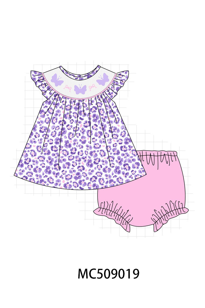 PO65 Purple leopard butterfly embroidery smocked collection - closing 9/15- ETA late January