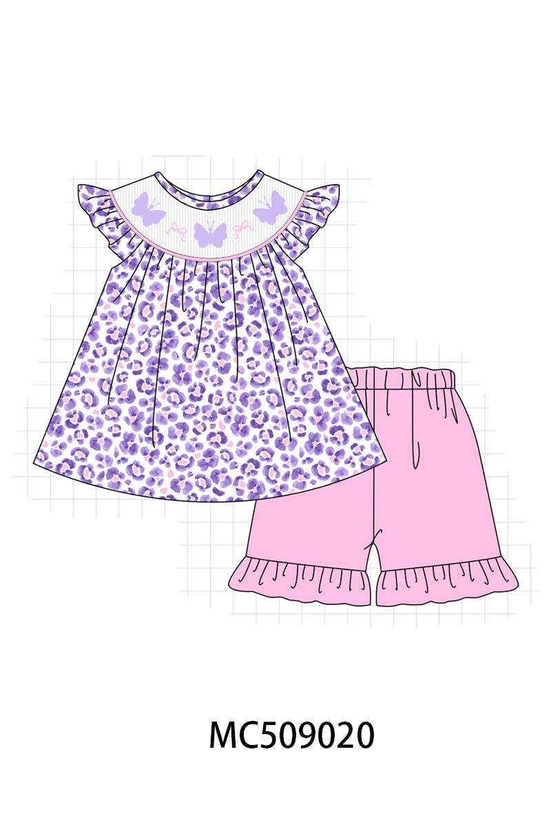 PO65 Purple leopard butterfly embroidery smocked collection - closing 9/15- ETA late January