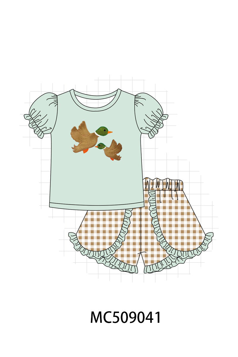 PO65 Green mallard applique gingham collection - closing 9/15- ETA late January