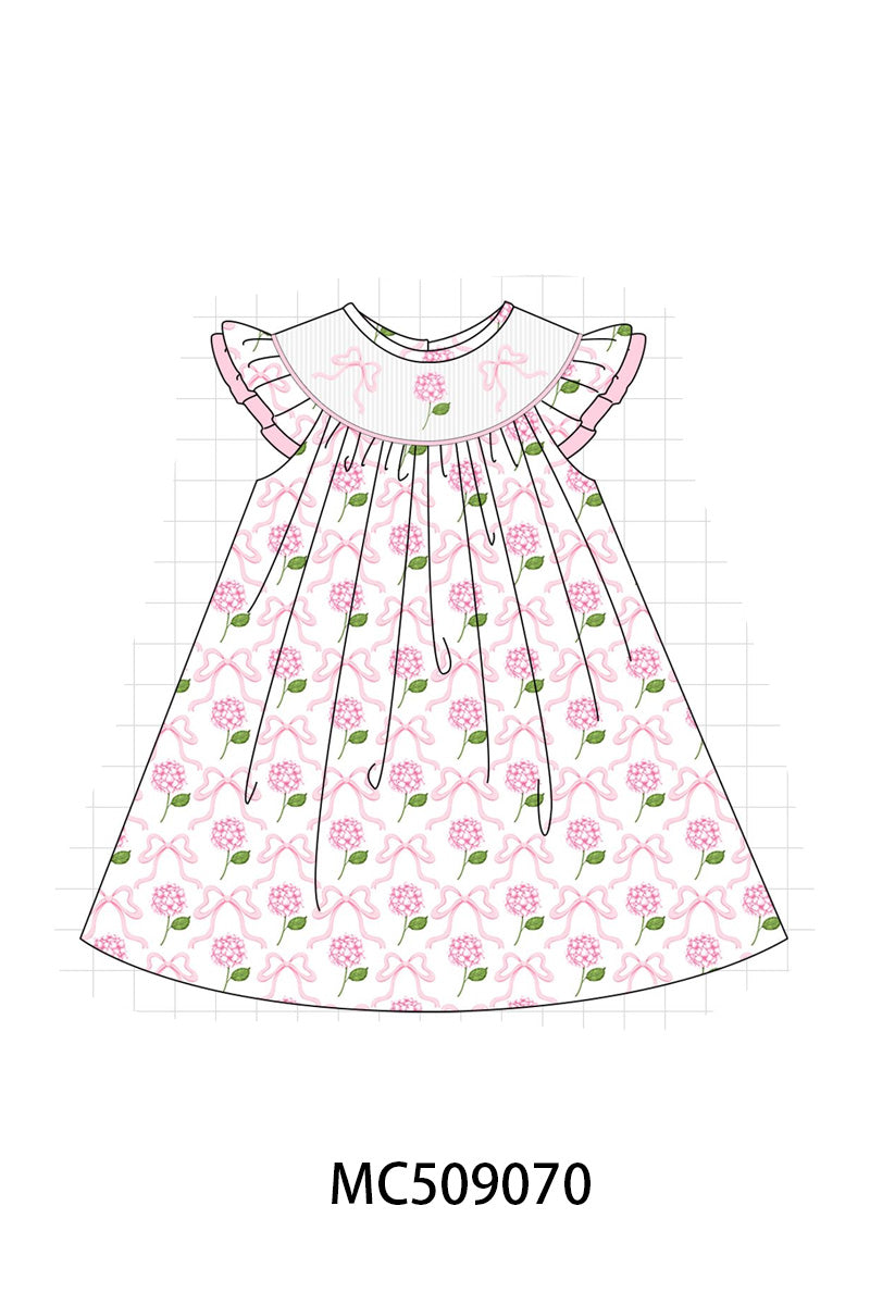 PO65 Pink bow hydrangea smocked collection - closing 9/15- ETA late January