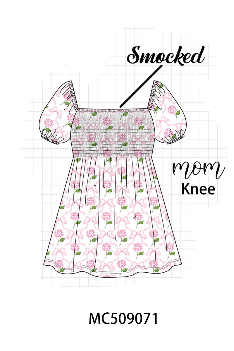 PO65 Pink bow hydrangea smocked collection - closing 9/15- ETA late January