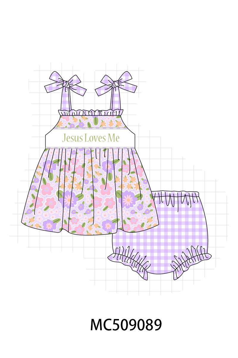 PO65 Purple floral Jesus loves Me embroidery collection - closing 9/15- ETA late January