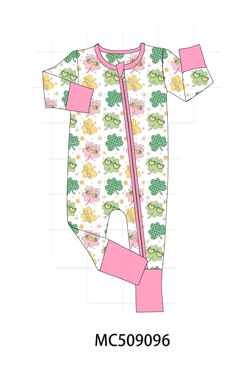 PO65 Green St. Patricks clover print bamboo collection - closing 9/15- ETA late January
