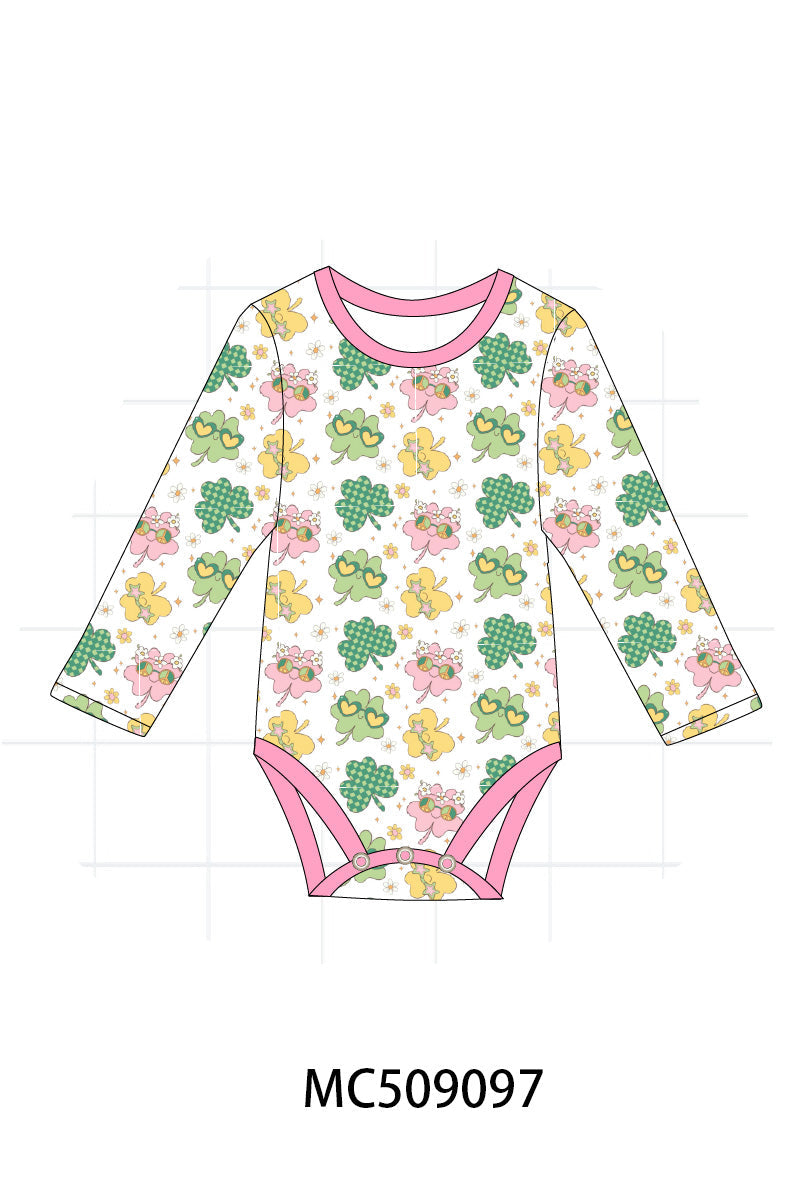 PO65 Green St. Patricks clover print bamboo collection - closing 9/15- ETA late January