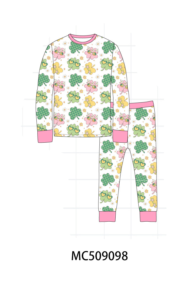 PO65 Green St. Patricks clover print bamboo collection - closing 9/15- ETA late January