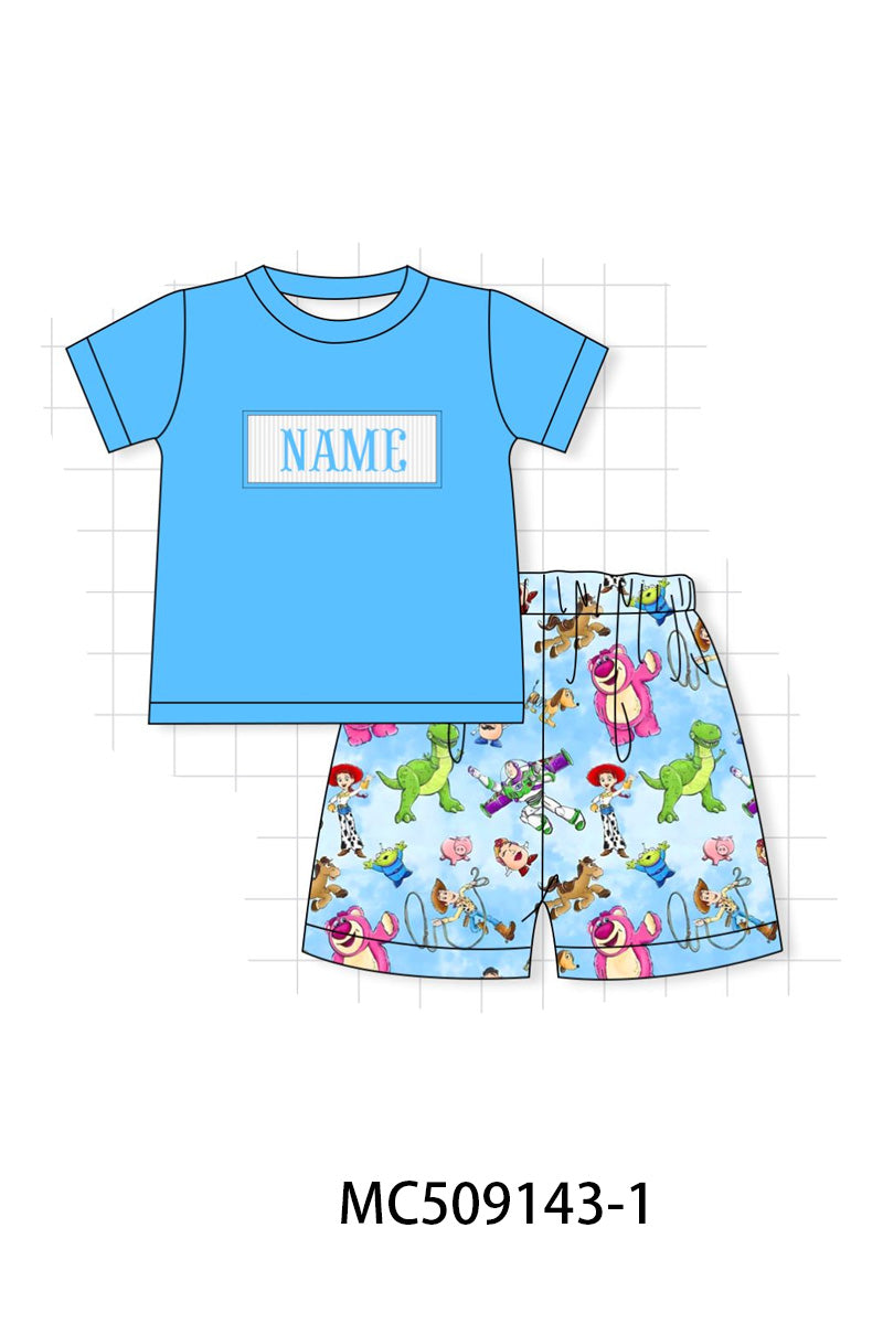 PO65 Blue character monogram smocked collection - closing 9/15- ETA late January