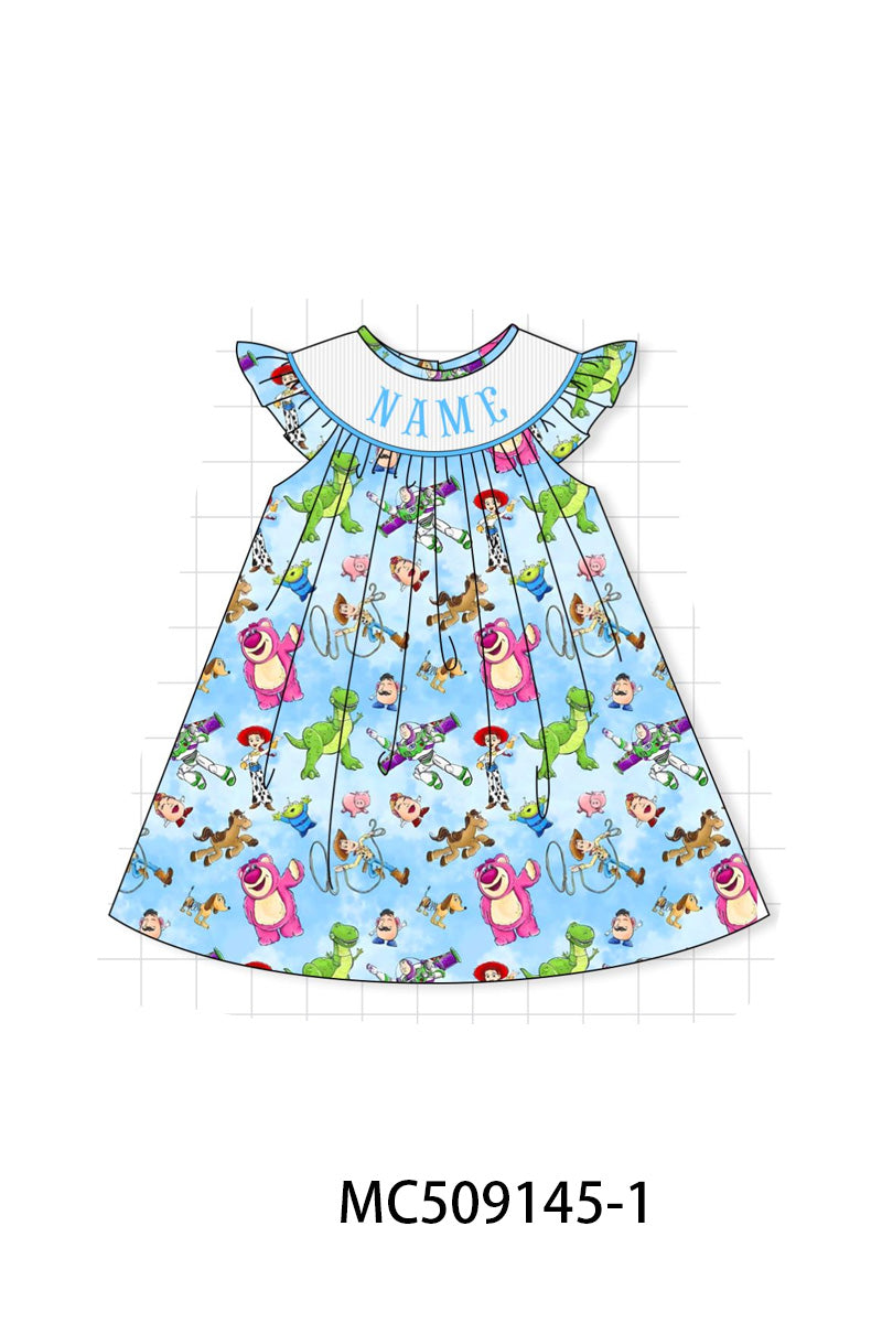 PO65 Blue character monogram smocked collection - closing 9/15- ETA late January