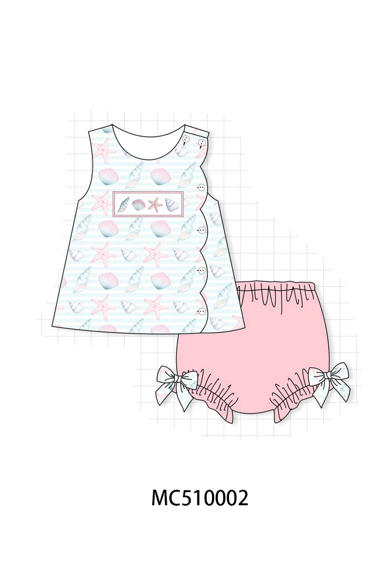 PO69 Pink shells starfish embroidery collection - closing 10/27 - eta early march
