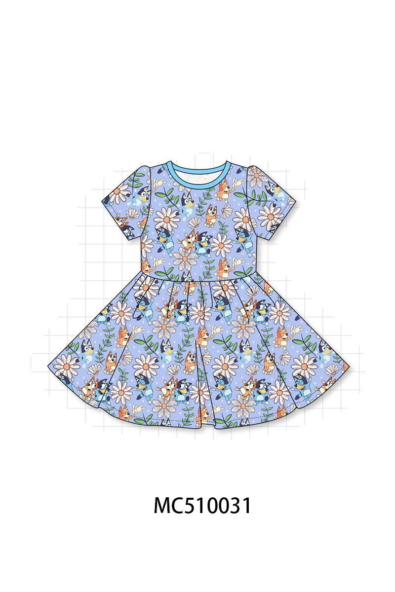 PO69 Blue character daisy print bamboo collection- closing 10/27 - eta early march