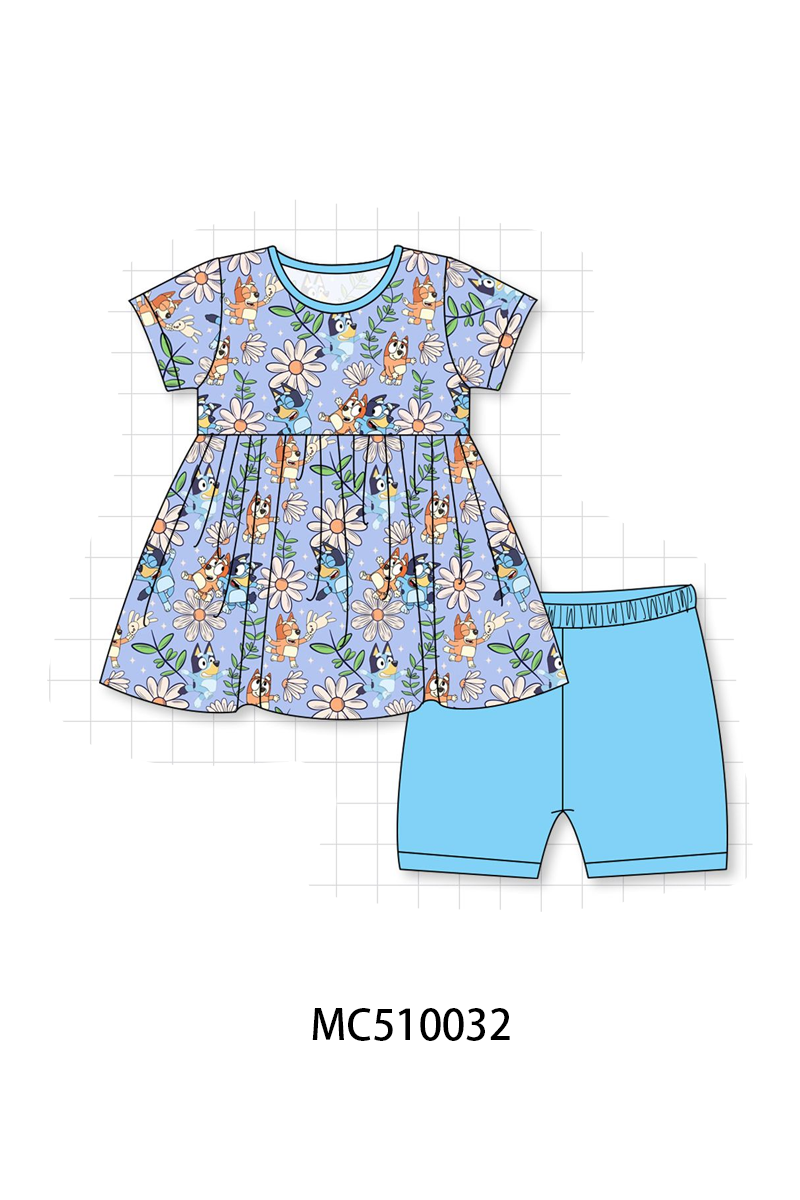 PO69 Blue character daisy print bamboo collection- closing 10/27 - eta early march