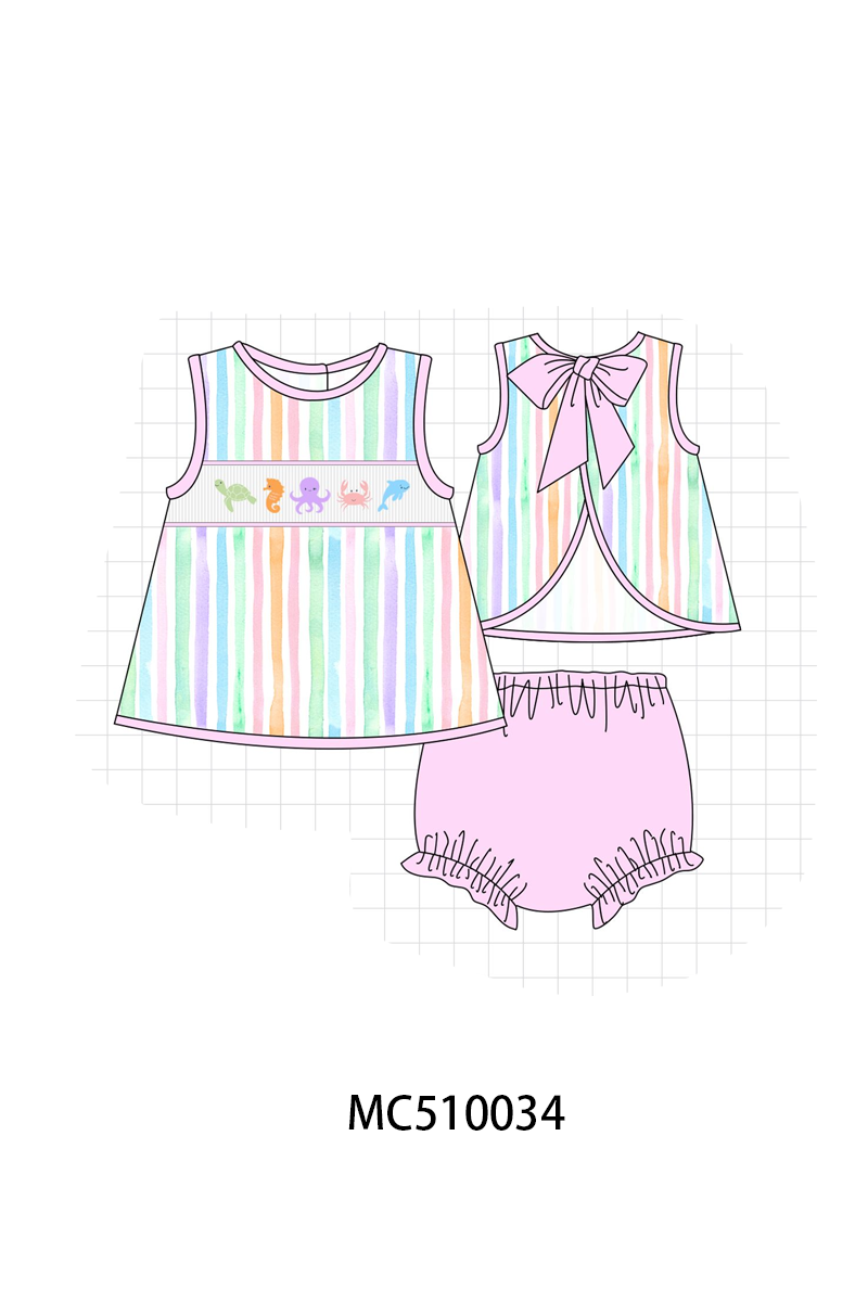 PO69 Purple marine smocked stripe collection- closing 10/27 - eta early march