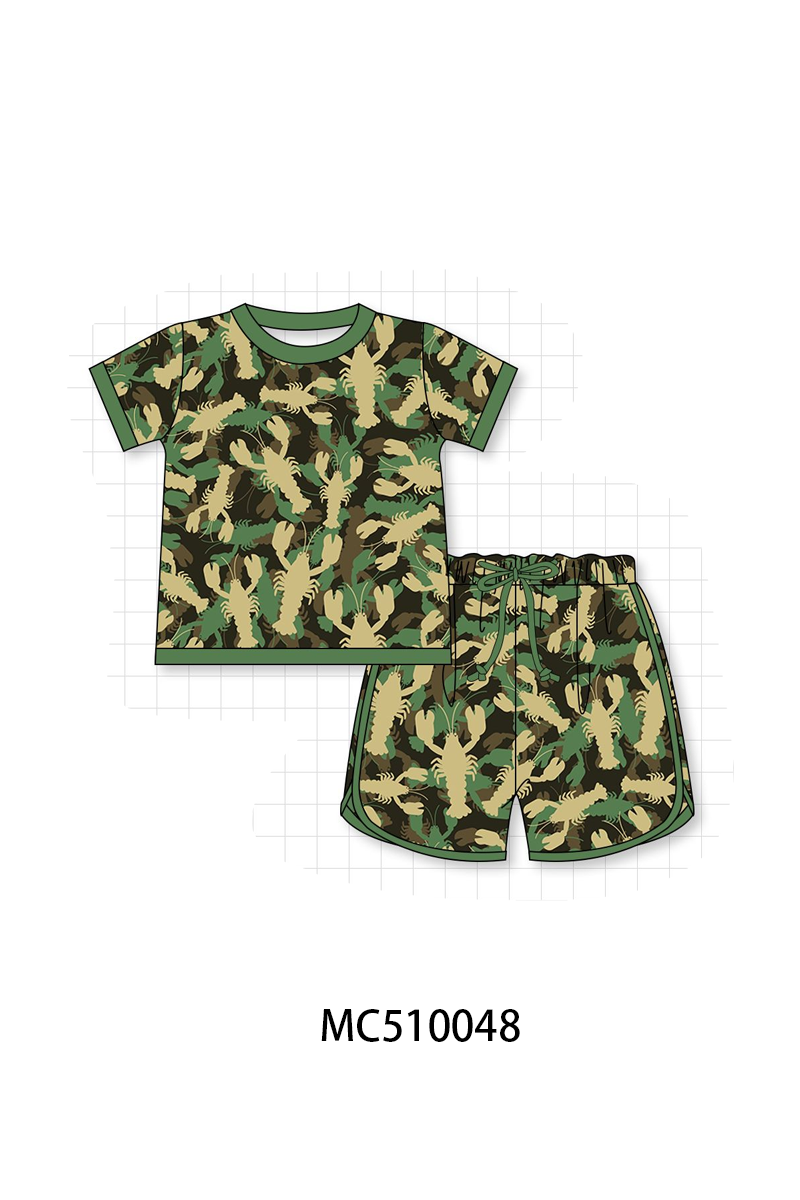 PO69 Green lobster print bamboo collection- closing 10/27 - eta early march