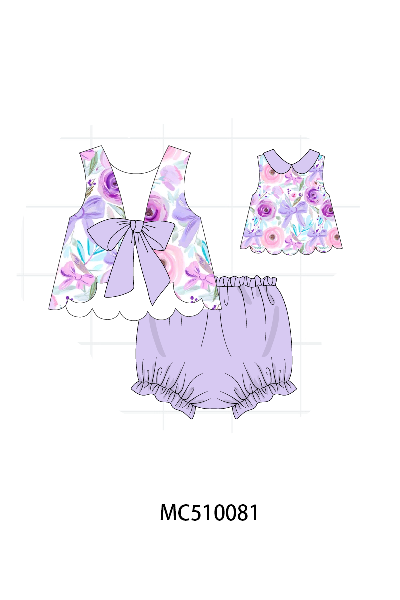 PO69 Purple floral print ruffle collection- closing 10/27 - eta early march