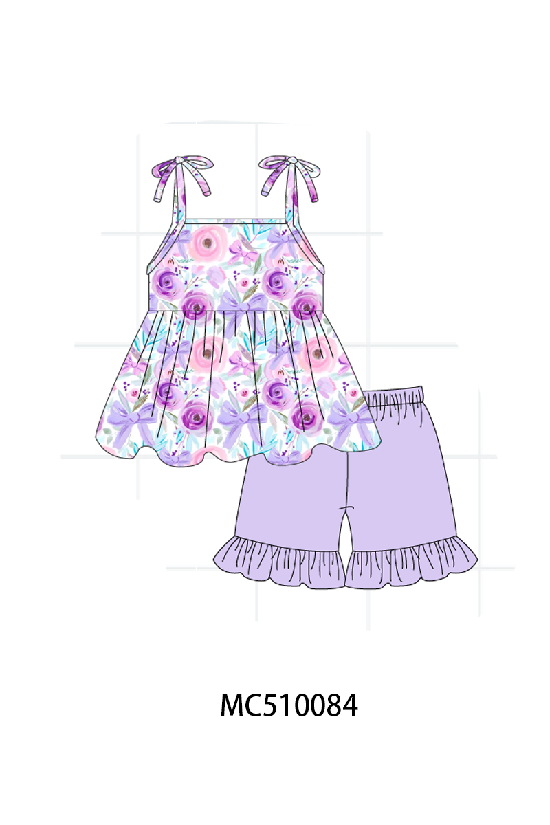 PO69 Purple floral print ruffle collection- closing 10/27 - eta early march
