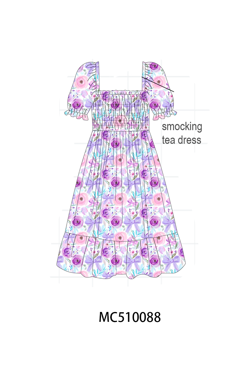 PO69 Purple floral print ruffle collection- closing 10/27 - eta early march