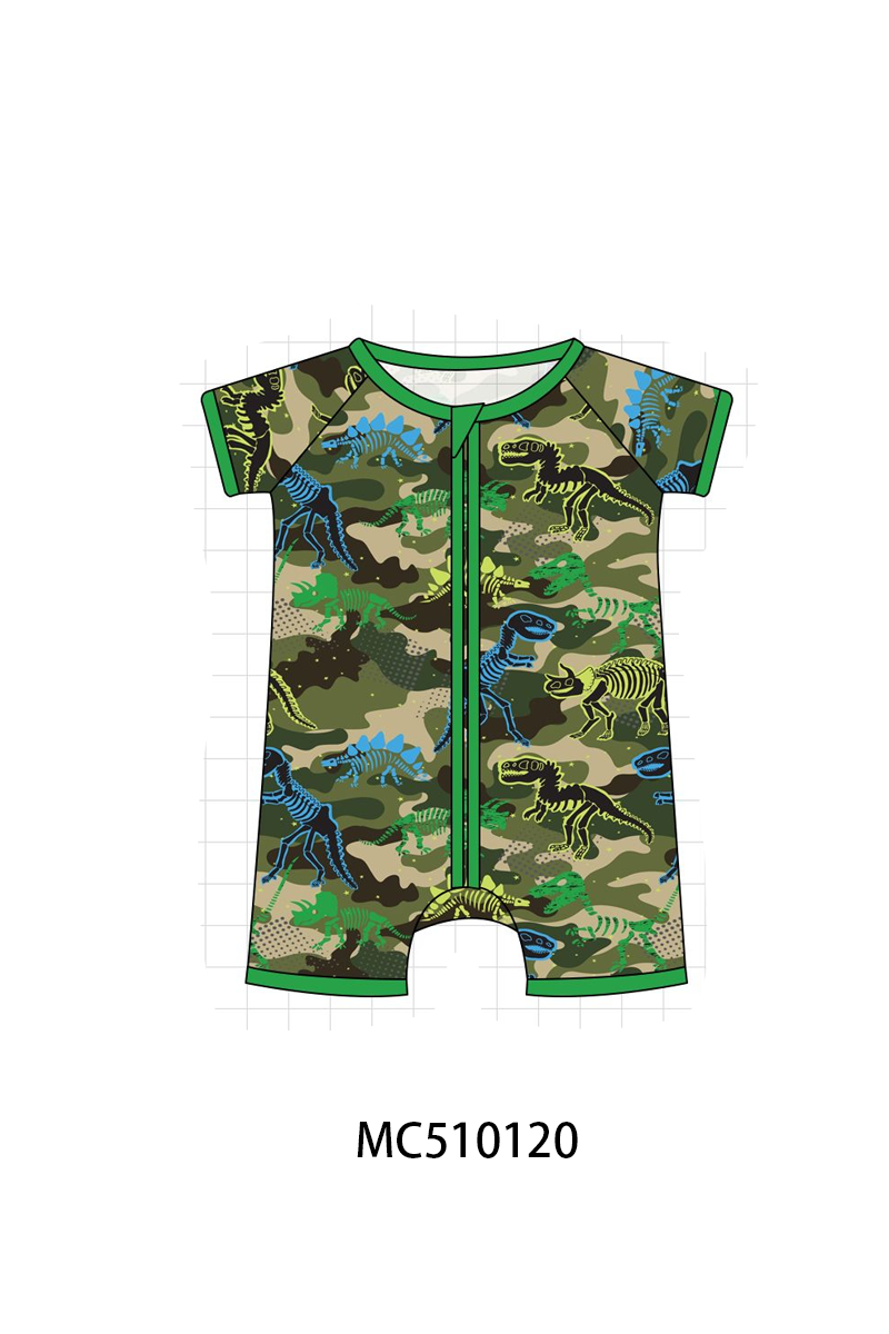 PO69 Green dinosaur print bamboo collection- closing 10/27 - eta early march