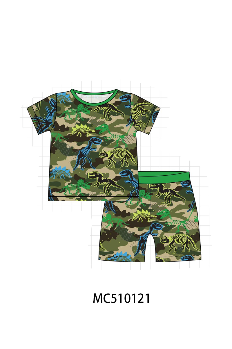 PO69 Green dinosaur print bamboo collection- closing 10/27 - eta early march