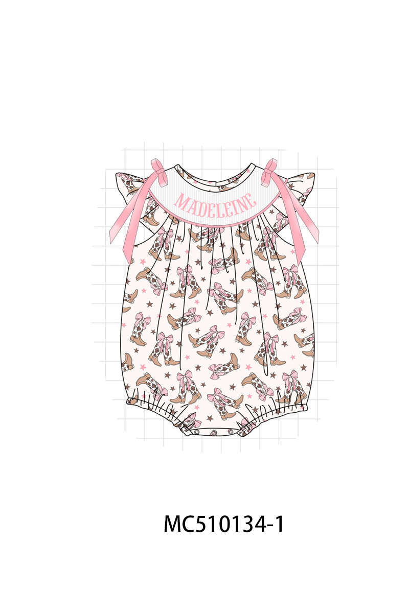 PO69 Western cowboy boots monogram smocked collection- closing 10/27 - eta early march