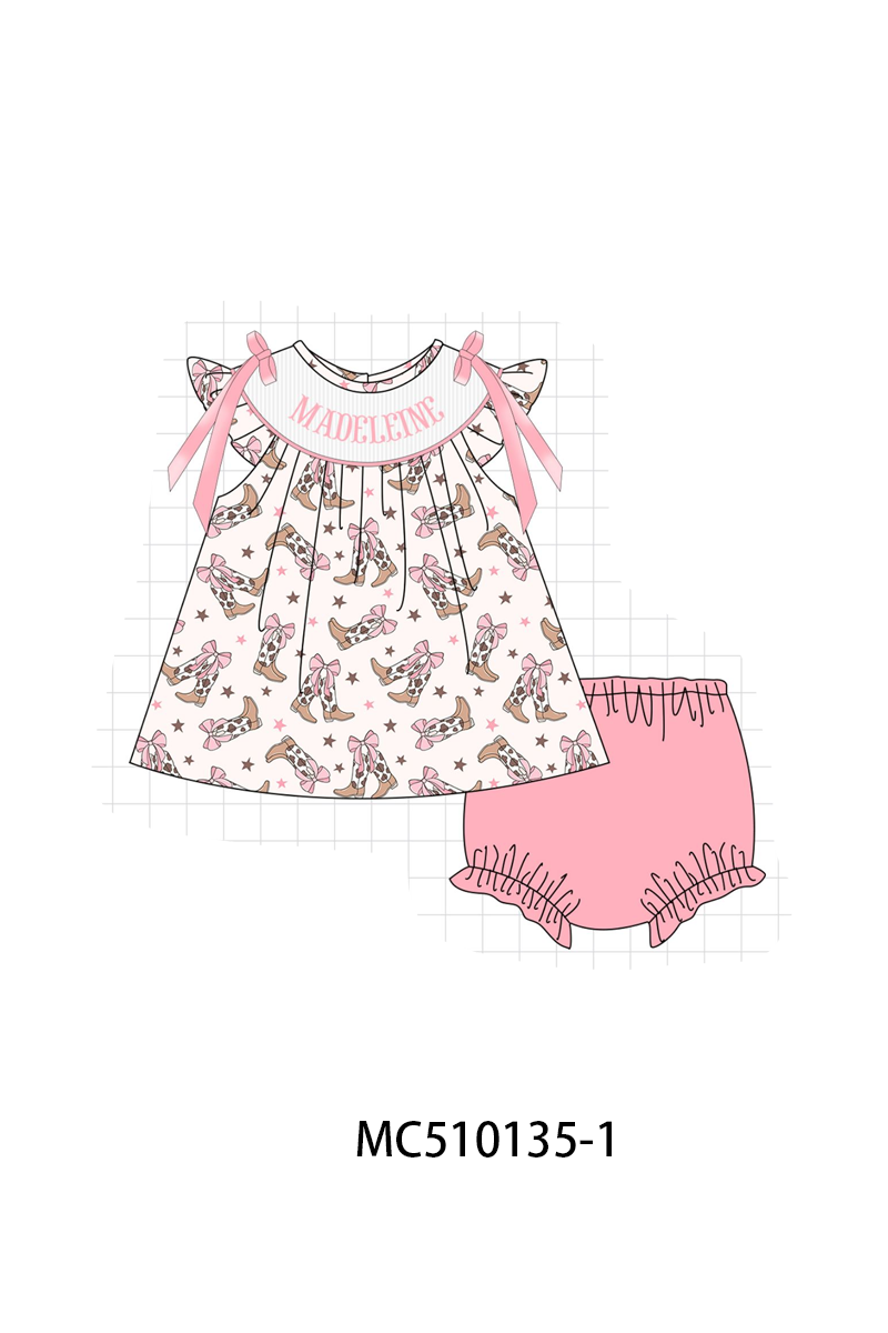 PO69 Western cowboy boots monogram smocked collection- closing 10/27 - eta early march