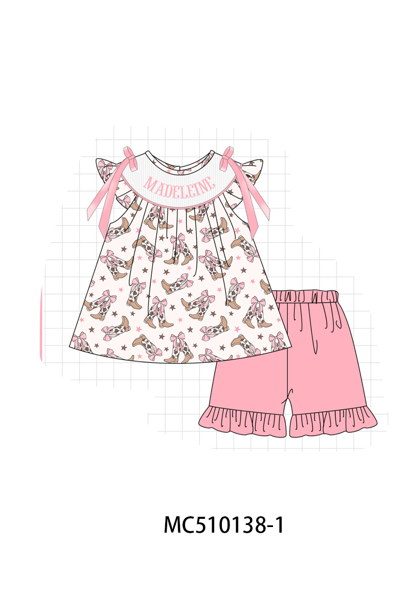 PO69 Western cowboy boots monogram smocked collection- closing 10/27 - eta early march