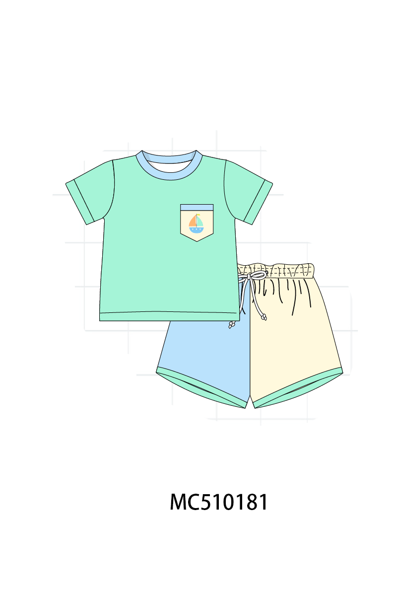PO69 Colors blocks sailboat embroidery collection- closing 10/27 - eta early march