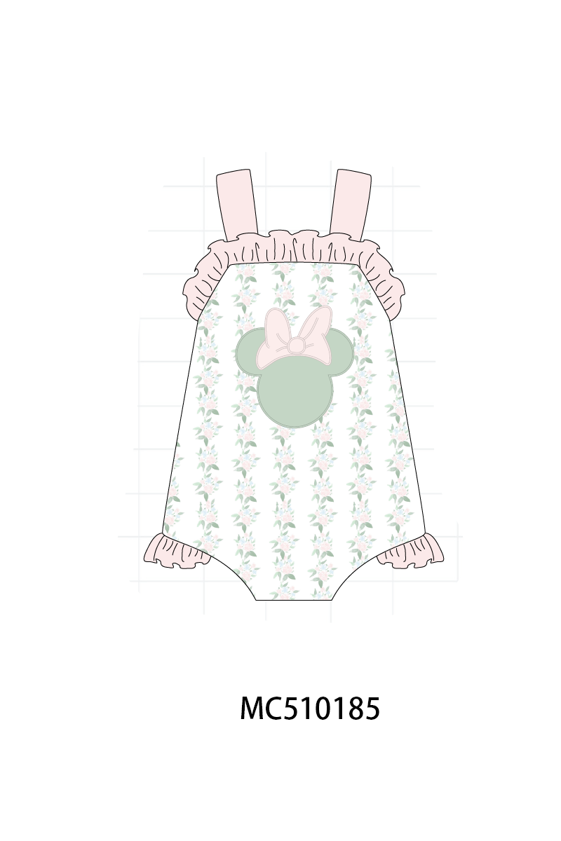 PO69 Pink character applique floral ruffle collection- closing 10/27 - eta early march