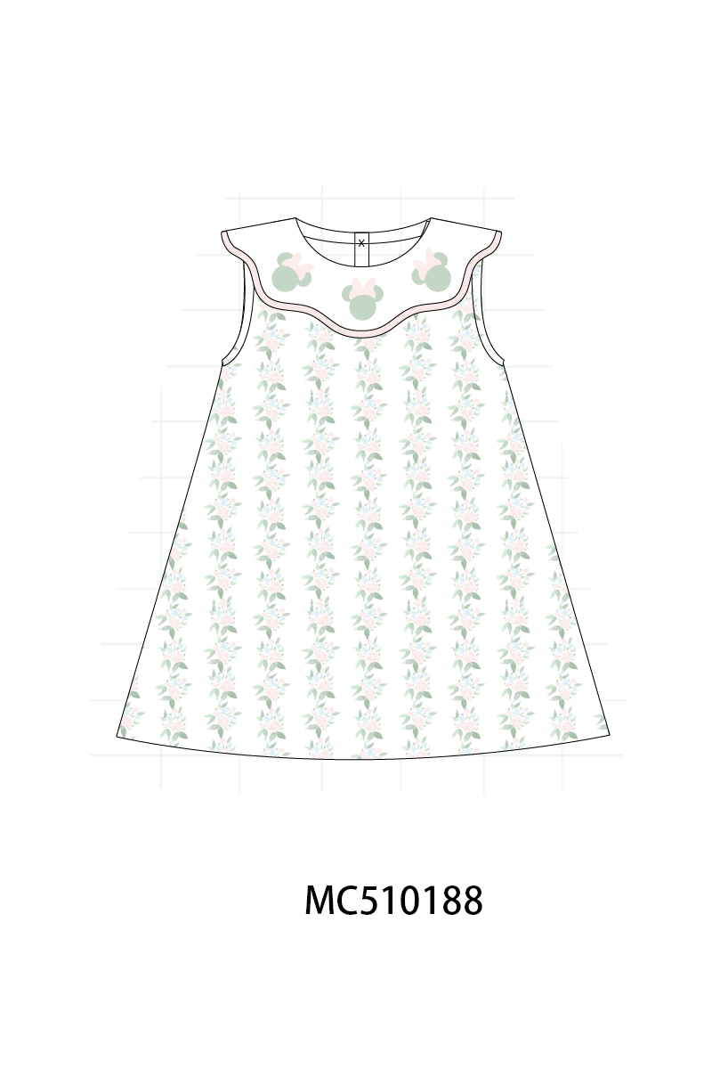 PO69 Pink character applique floral ruffle collection- closing 10/27 - eta early march