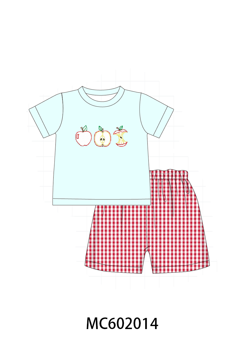 Pink back to school apple smocked ruffle collection - closing 2/16 - ETA July