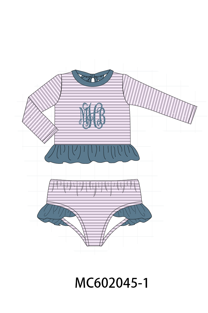 PO81 Blue stripe monogram embroidery collection 2 - closing 2/16 - ETA July