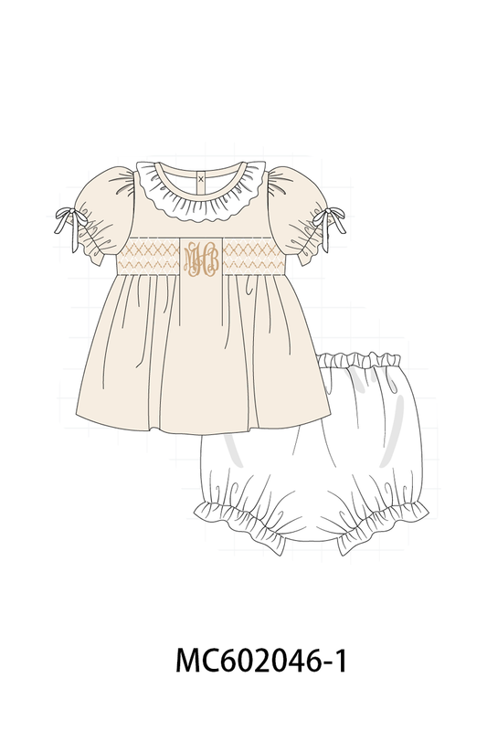 PO81 Blue puppy monogram smocked collection - closing 2/16 - ETA July
