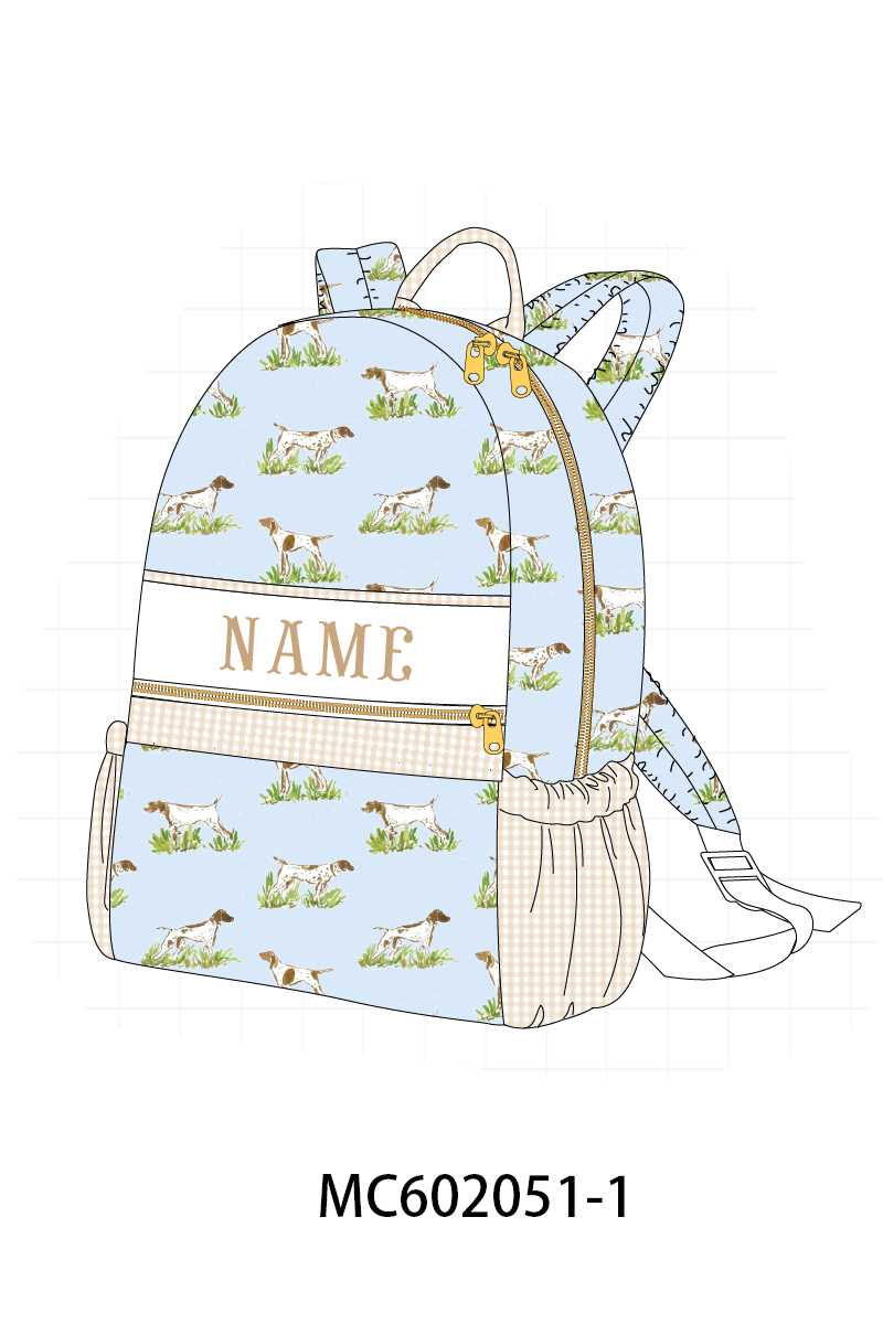 PO81 Blue puppy monogram smocked collection - closing 2/16 - ETA July