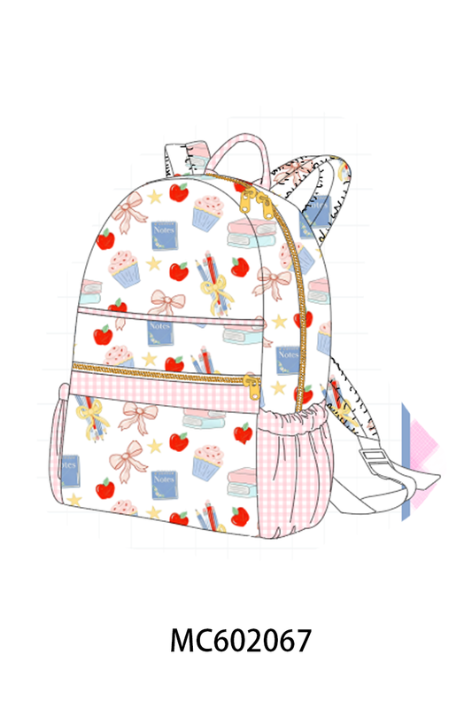 PO81 Pink back to school apple book bow embroidery collection - closing 2/16 - ETA July