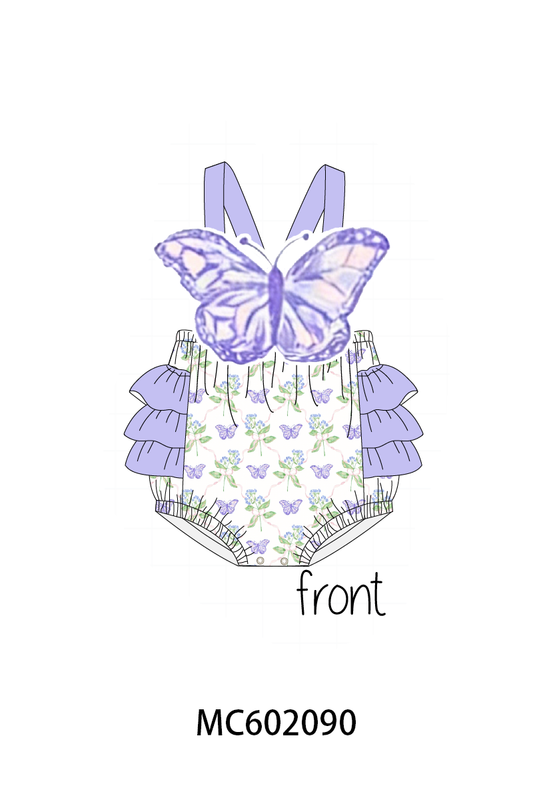 PO81 Purple floral butterfly applique collection - closing 2/16 - ETA July