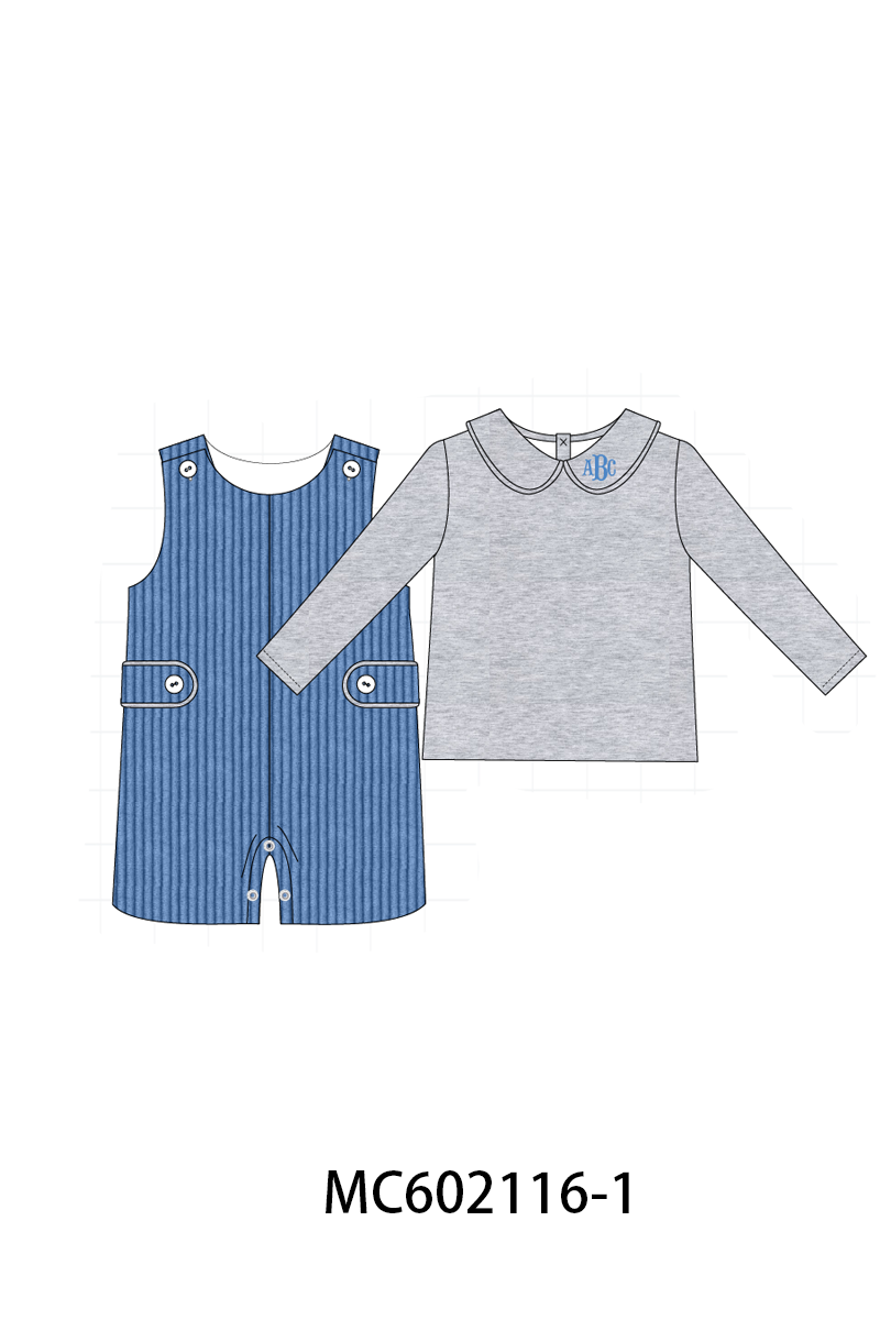 PO81 Corduroy jonjon set monogram embroidery boy collection 1 - closing 2/16 - ETA July
