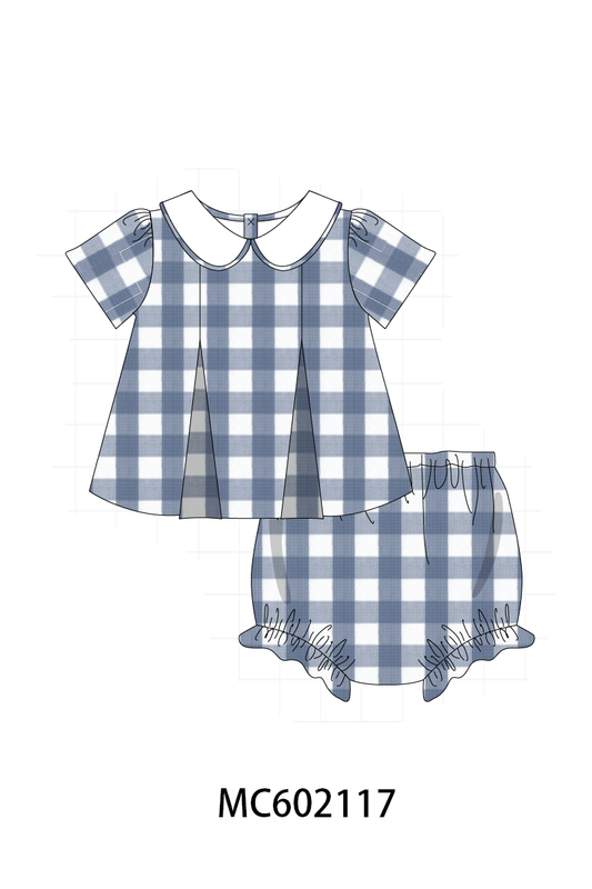 PO81 Blue cotton peter pan collar gingham collection - closing 2/16 - ETA July