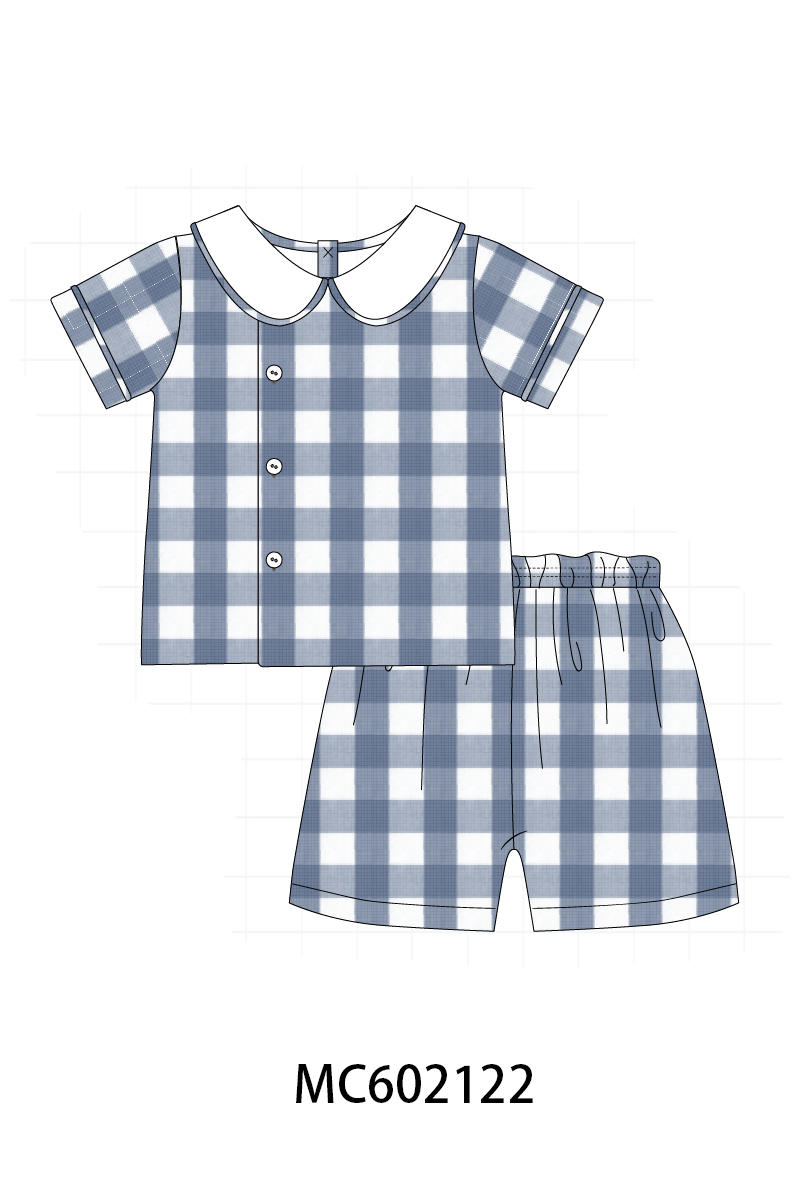 PO81 Blue cotton peter pan collar gingham collection - closing 2/16 - ETA July