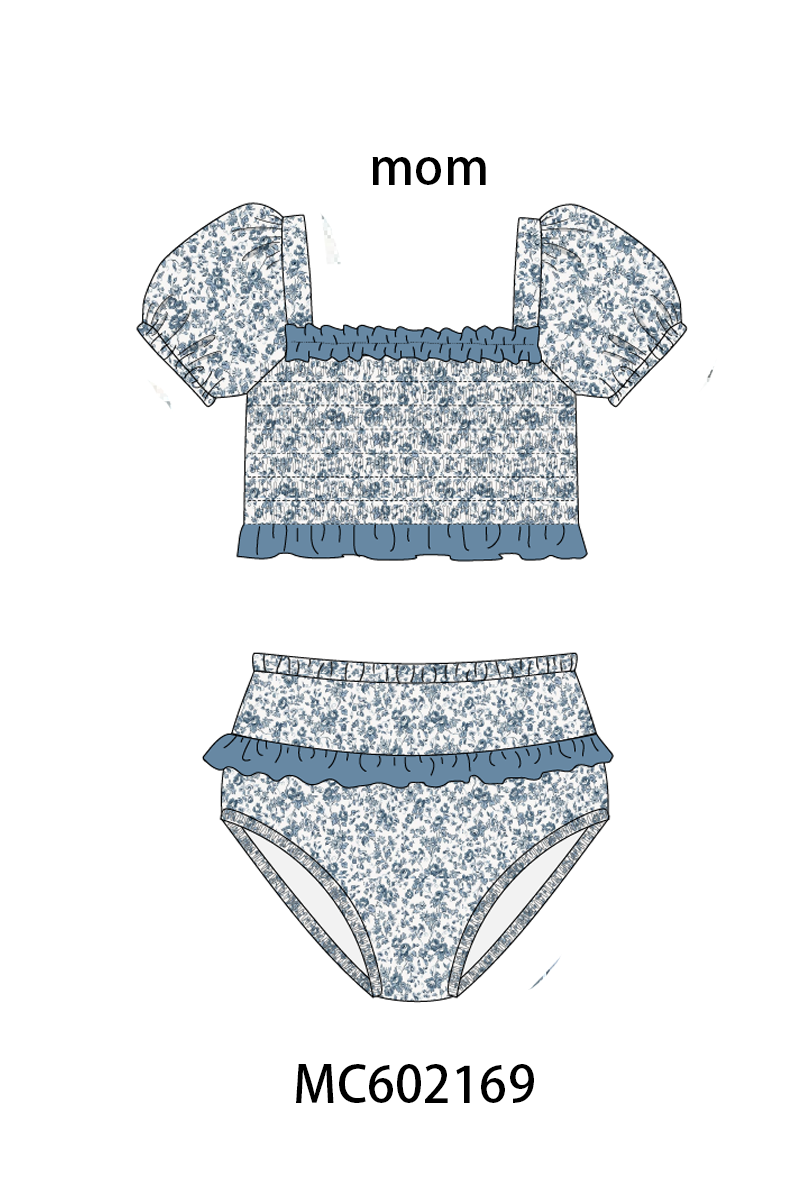PO81 Garden floral smocked ruffle mom&me collection - closing 2/16 - ETA July