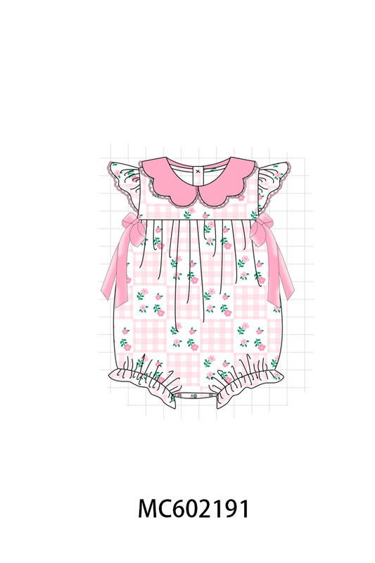 PO81 Pink floral print gingham ruffle collection - closing 2/16 - ETA July