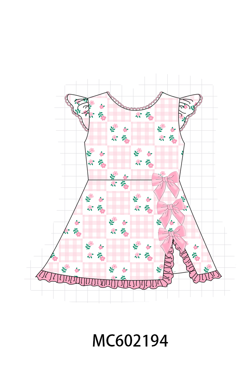 PO81 Pink floral print gingham ruffle collection - closing 2/16 - ETA July