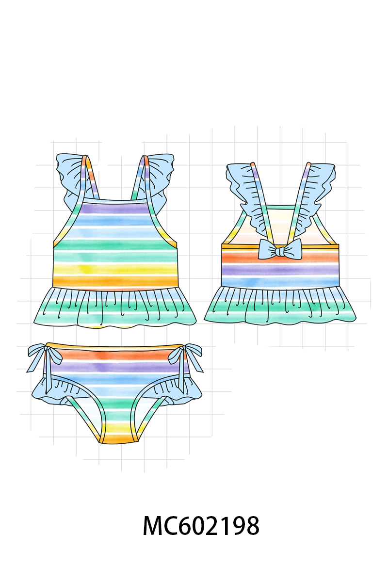PO81 Watercolor rainbow stripe swimsuit collection - closing 2/16 - ETA July