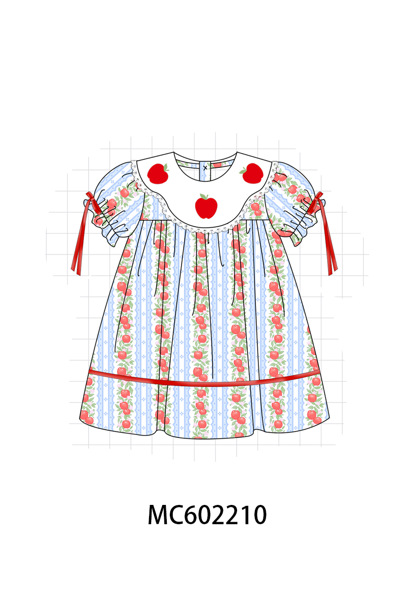 PO81 Red back to school apple embroidery print collection - closing 2/16 - ETA July