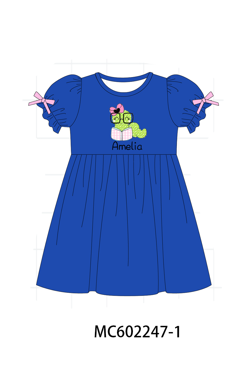PO81 Blue bookworm applique monogram embroidery collection - closing 2/16 - ETA July