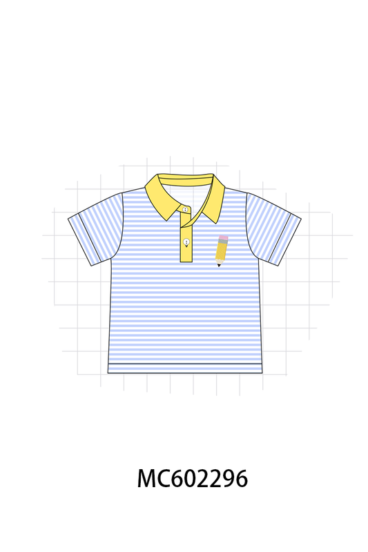 PO81 Back to school pencil apple bus embroidery stripe top collection - closing 2/16 - ETA July