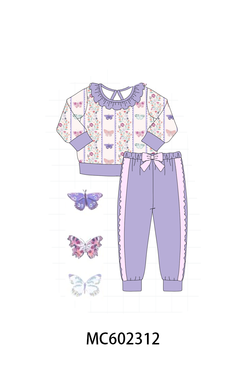 PO82 Floral print bow ruffle pants set collection - closing 3/2 - ETA July
