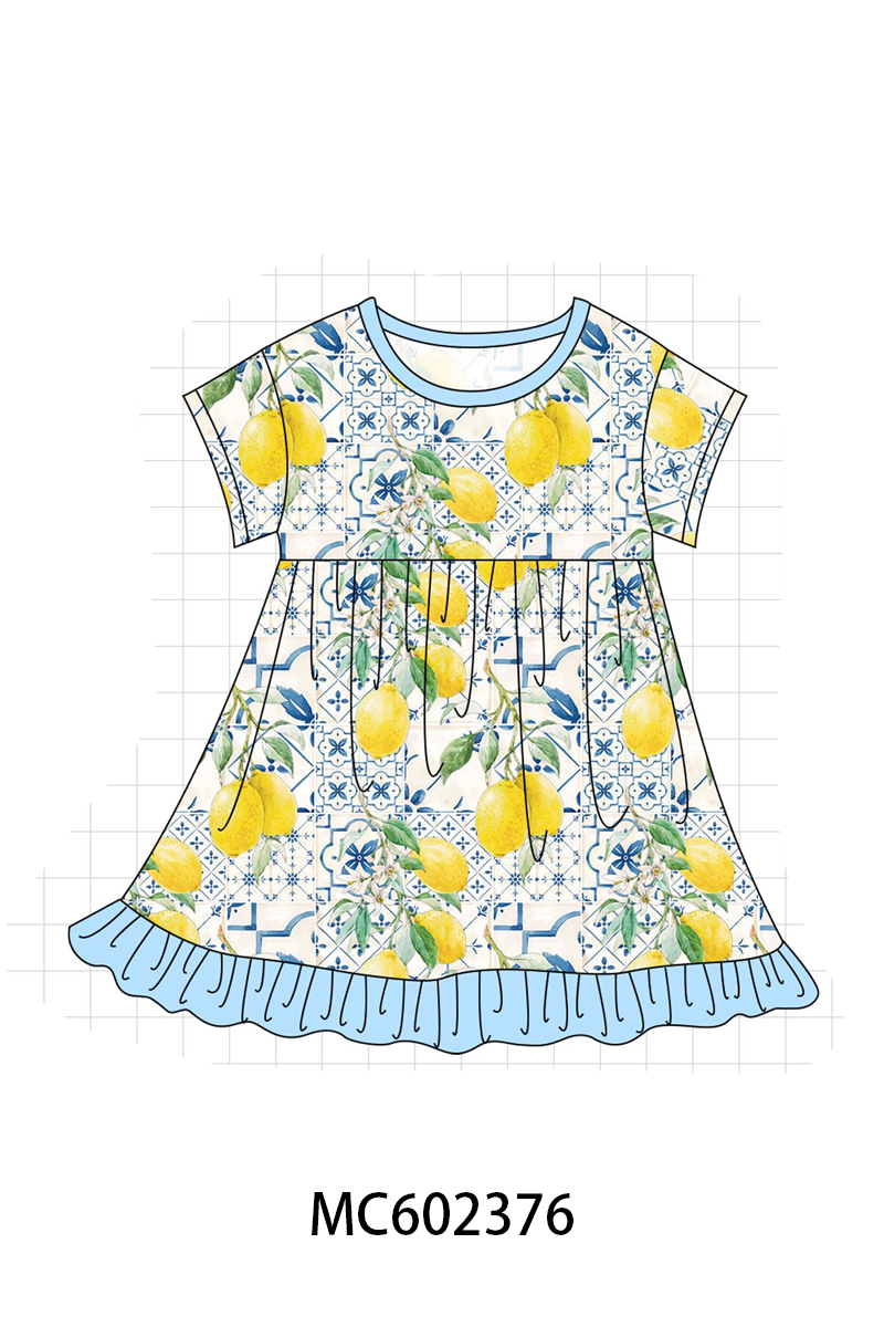 PO82 Blue lemon print bamboo pajama collection - closing 3/2 - ETA July