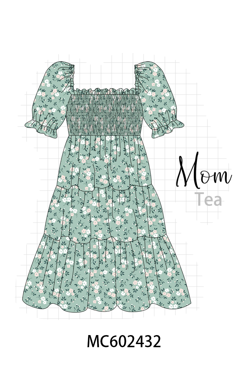 PO82 Green floral ruffle smocked collection - closing 3/2 - ETA July